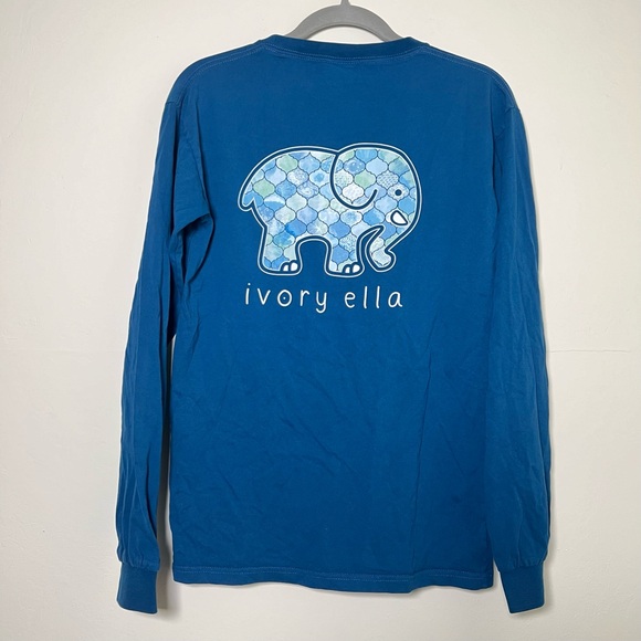 Ivory Ella Long Sleeve Pocket Logo Tee Size S - Picture 3 of 6